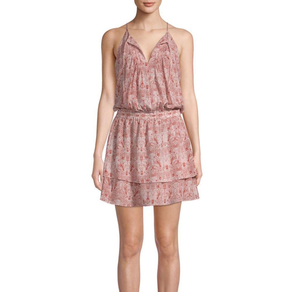 Joie Jossa Snake-Print Silk Georgette Mini Dress